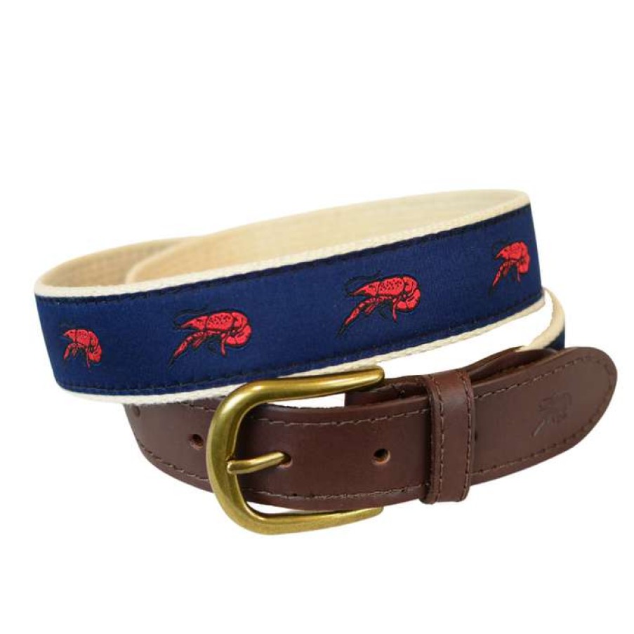 Crawfish * | Sale Crawfish Ribbon Leather Tab Belt