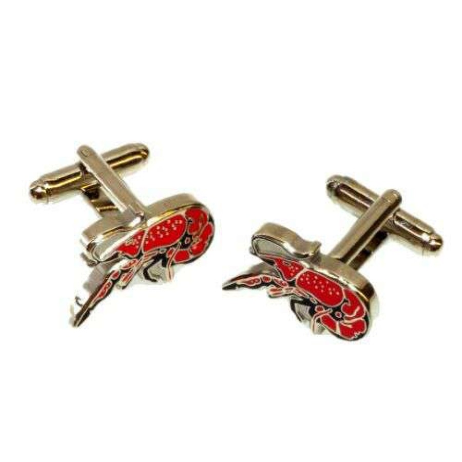 Crawfish * | Latest Crawfish Nickel Cufflinks Red