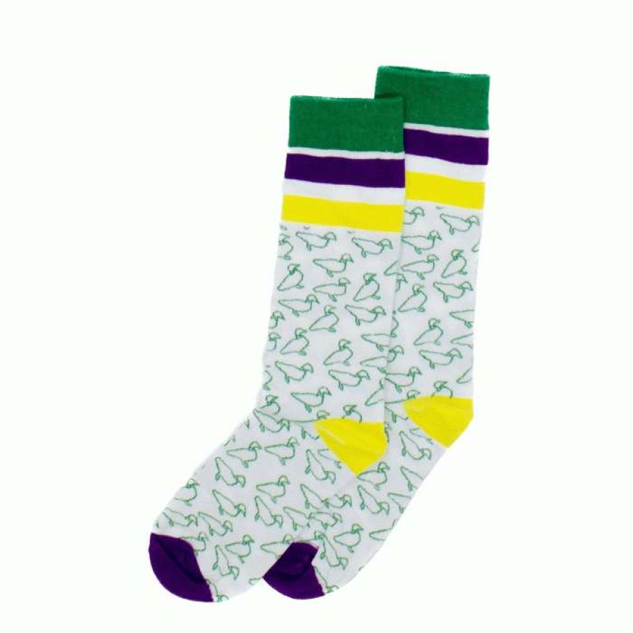 Kids * | Sale Youth Lucky Duck Socks By Properly Tied Mardi Gras