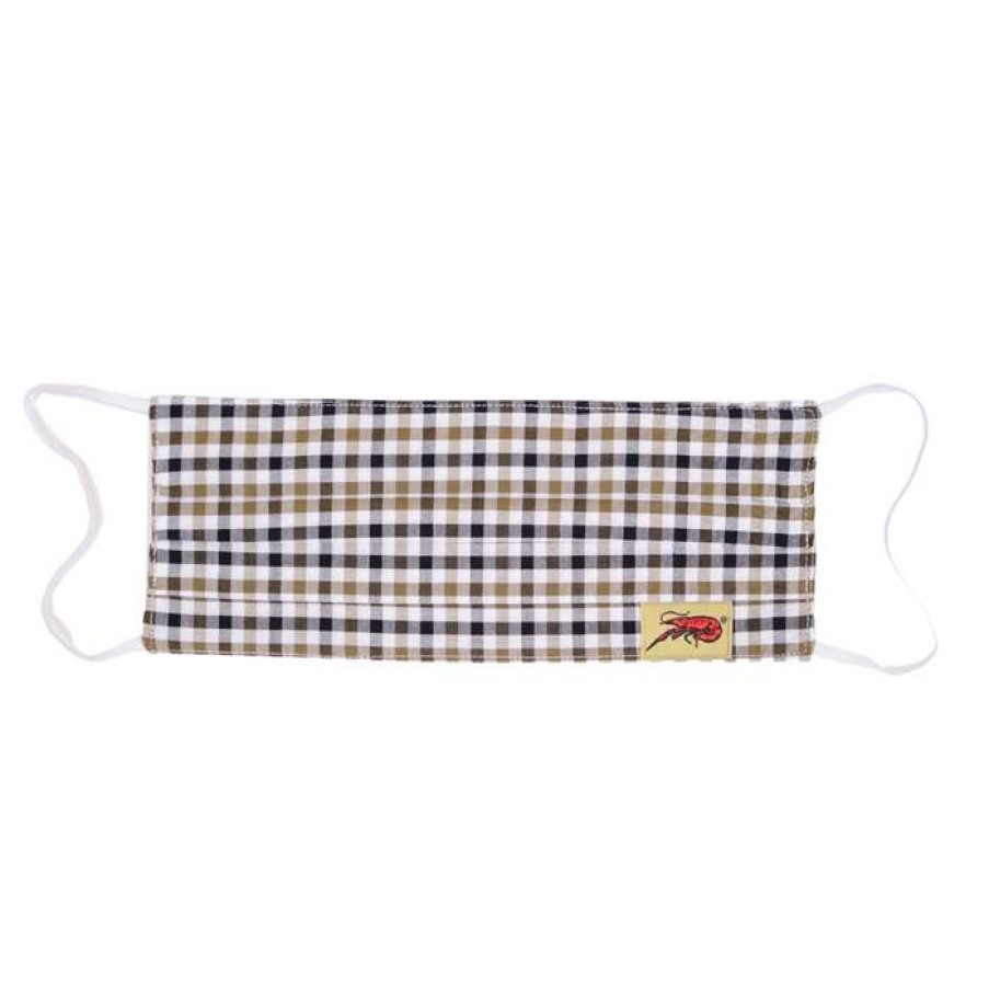 Crawfish * | Sale Crawfish Black & Gold Gameday Gingham Mask