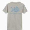 Kids * | Clearance Youth Crabby Skipjack Fill Heather Tee By Southern Tide Heather Light Grey