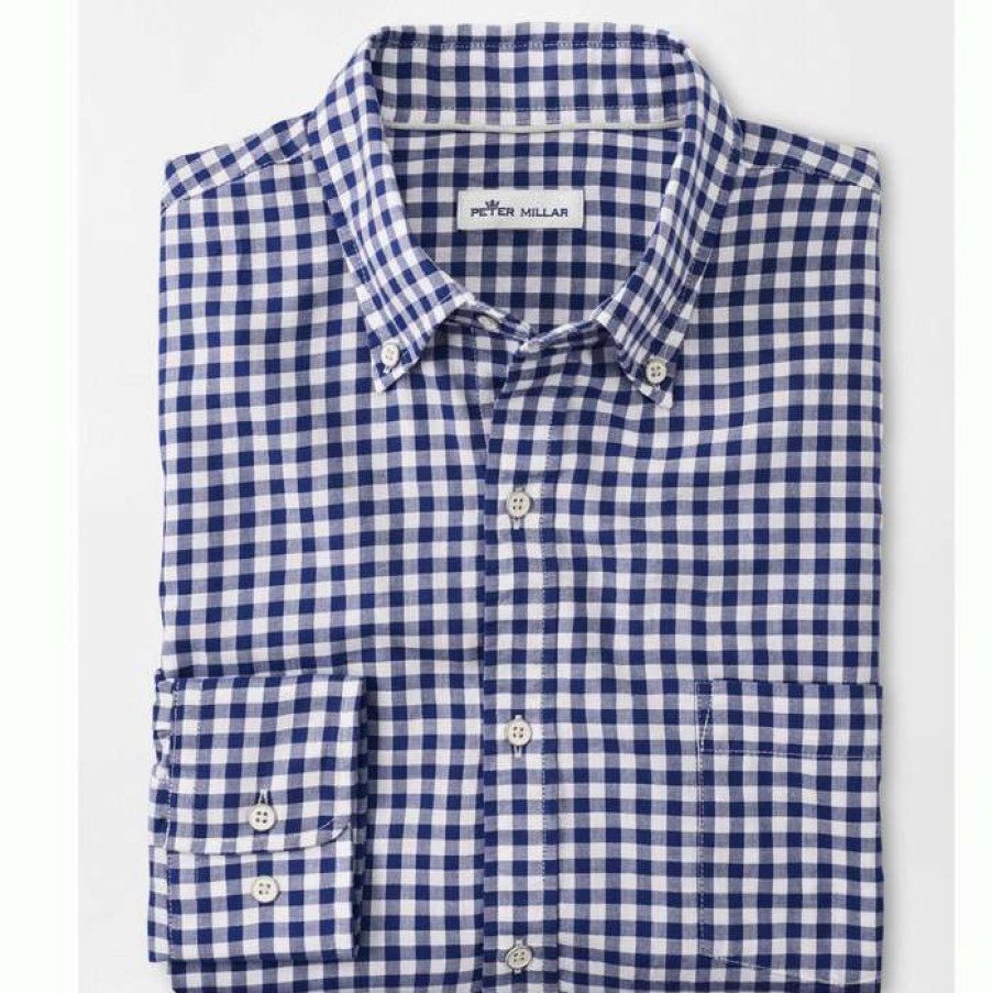 Men * | Classical Ocean Gingham Sport Shirt By Peter Millar