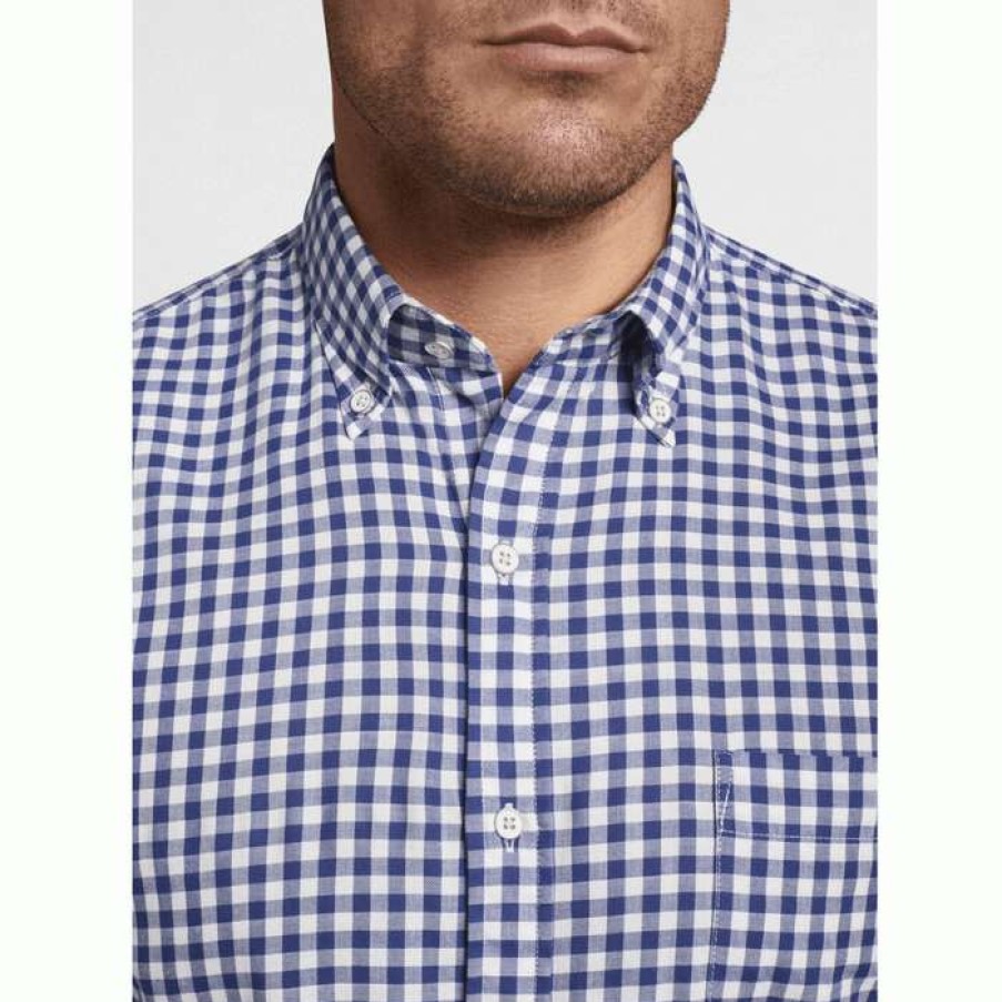 Men * | Classical Ocean Gingham Sport Shirt By Peter Millar