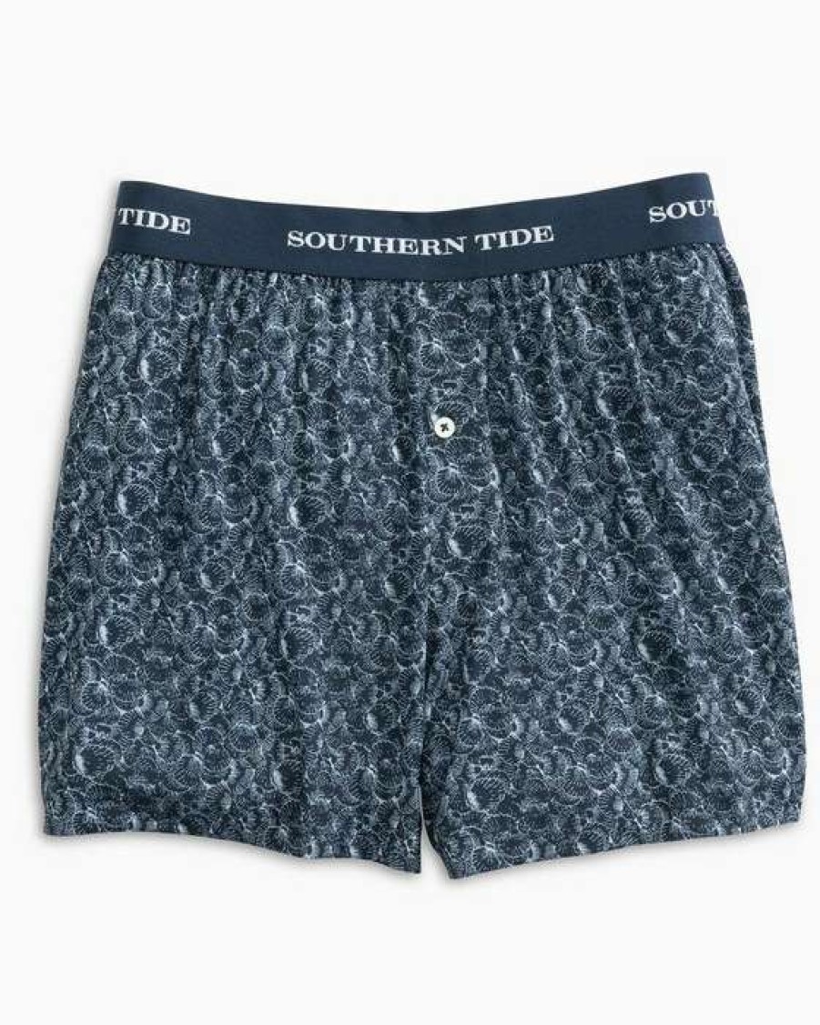 Men * | Discounts Shell Print Performance Boxer By Southern Tide True Navy