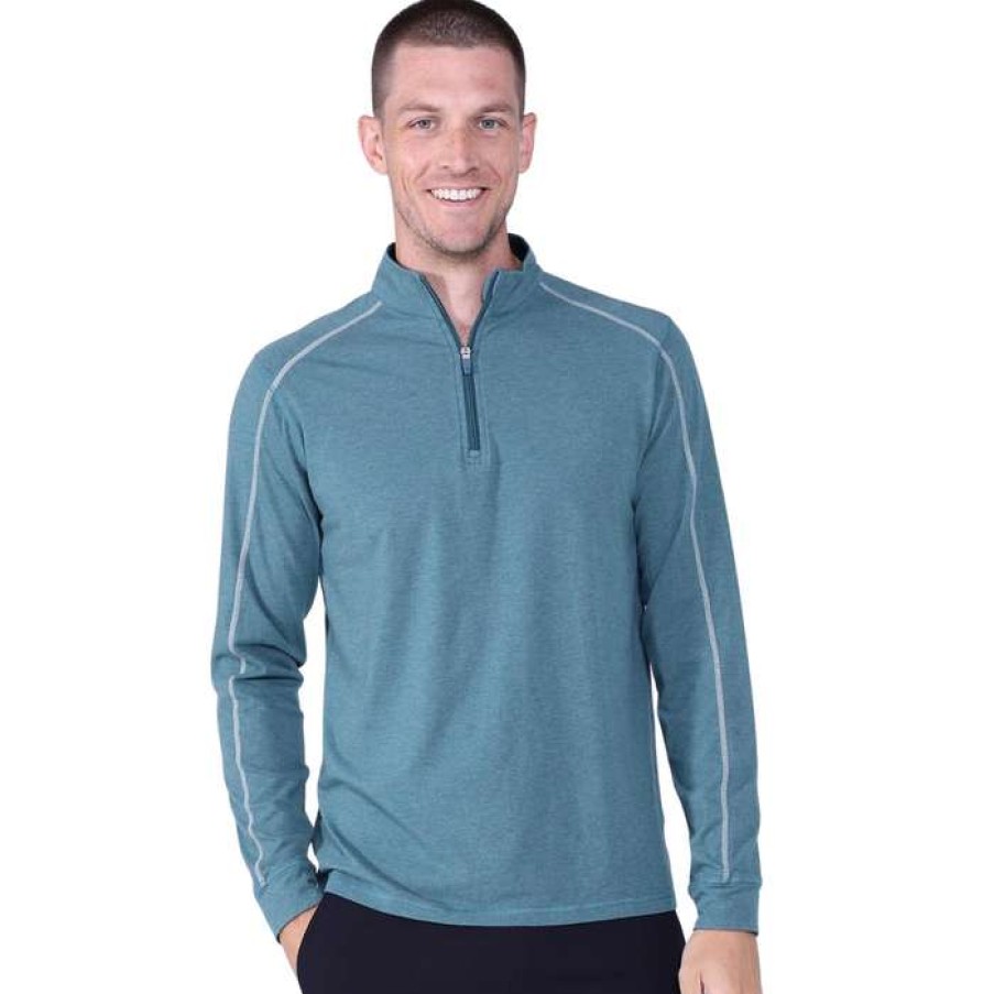 Men * | Clearance Carrollton Heather 1/4 Zip By Tasc Performance