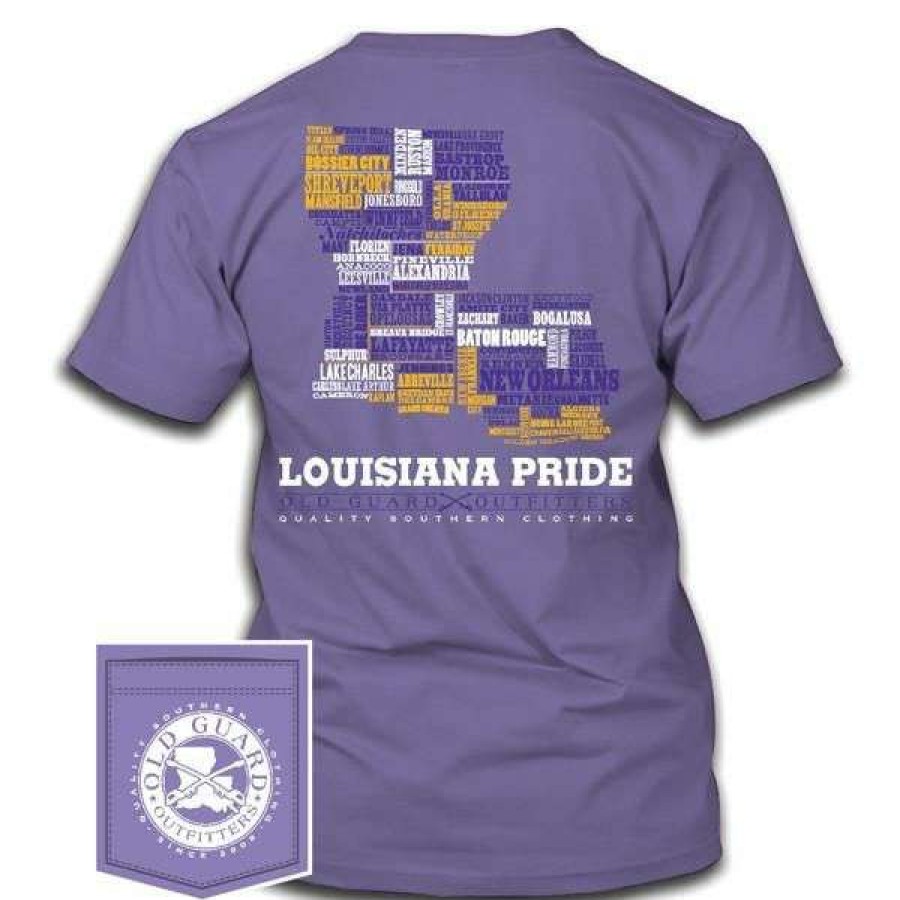 Men * | Discounts Louisiana Letterpress Graphic Tee By Old Guard Outfitters Violet