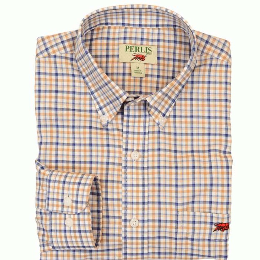 Crawfish * | Top Selling Crawfish Multi Check Standard Fit Sport Shirt