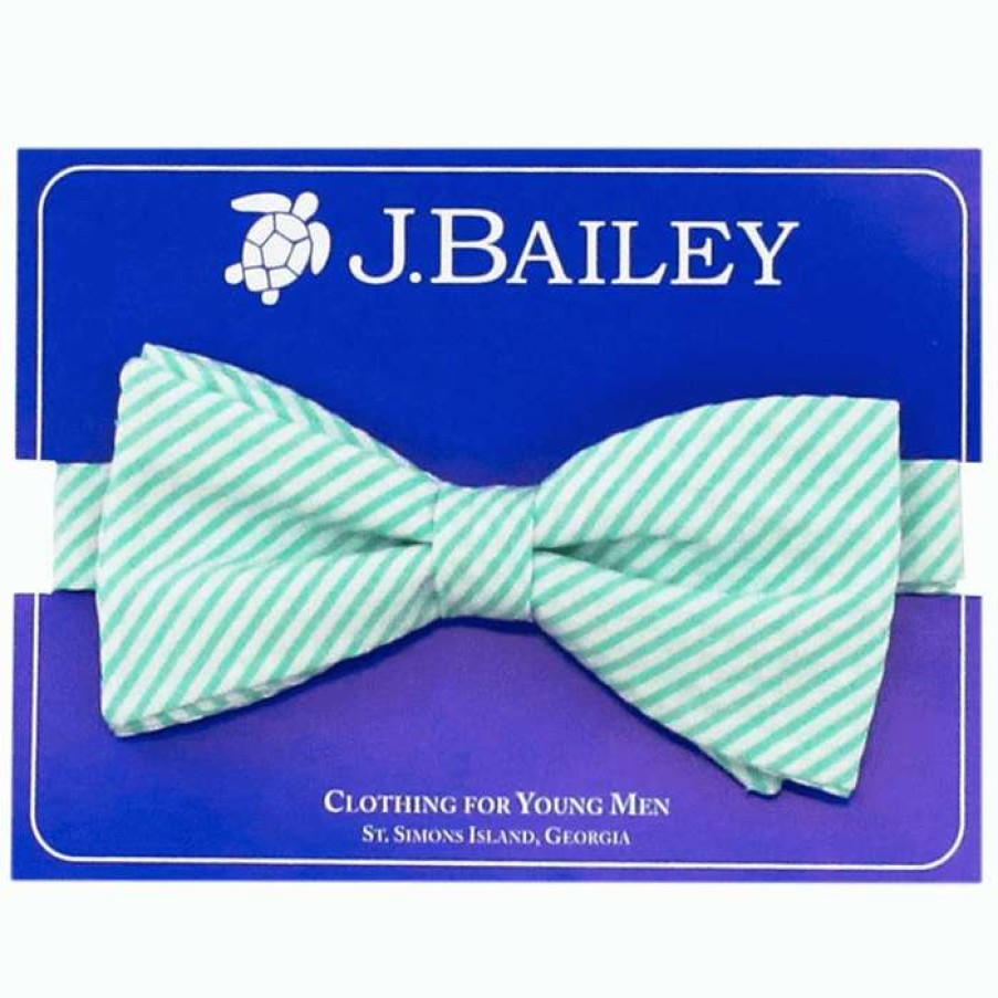 Kids * | Sale Boys Seersucker Bow Tie By The Bailey Boys Palm Seersucker