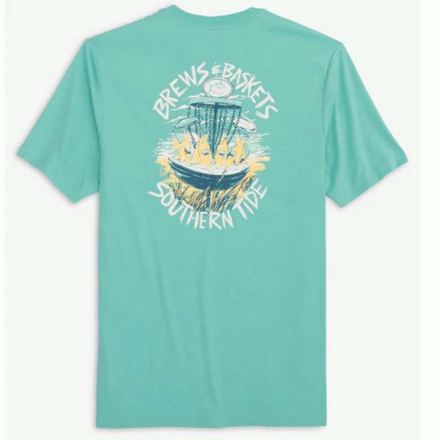 Men * | Clearance Brews & Baskets Tee By Southern Tide Mint