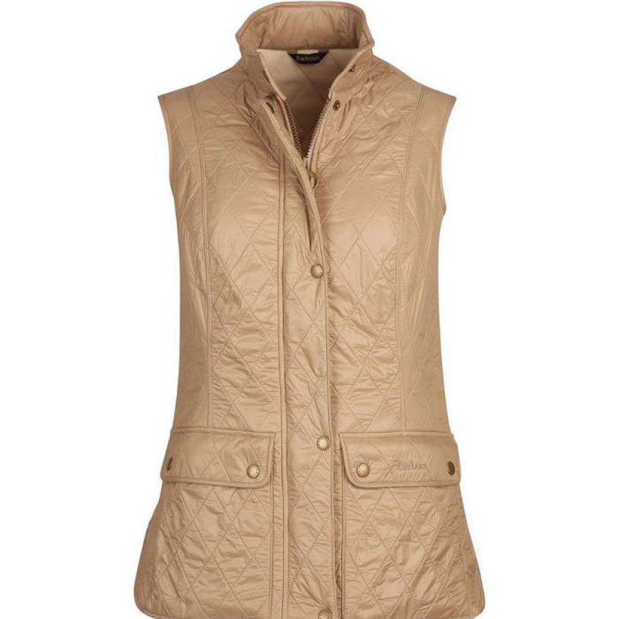 Women * | Best Quality Ladies Wray Gilet Vest By Barbour Lt Trench