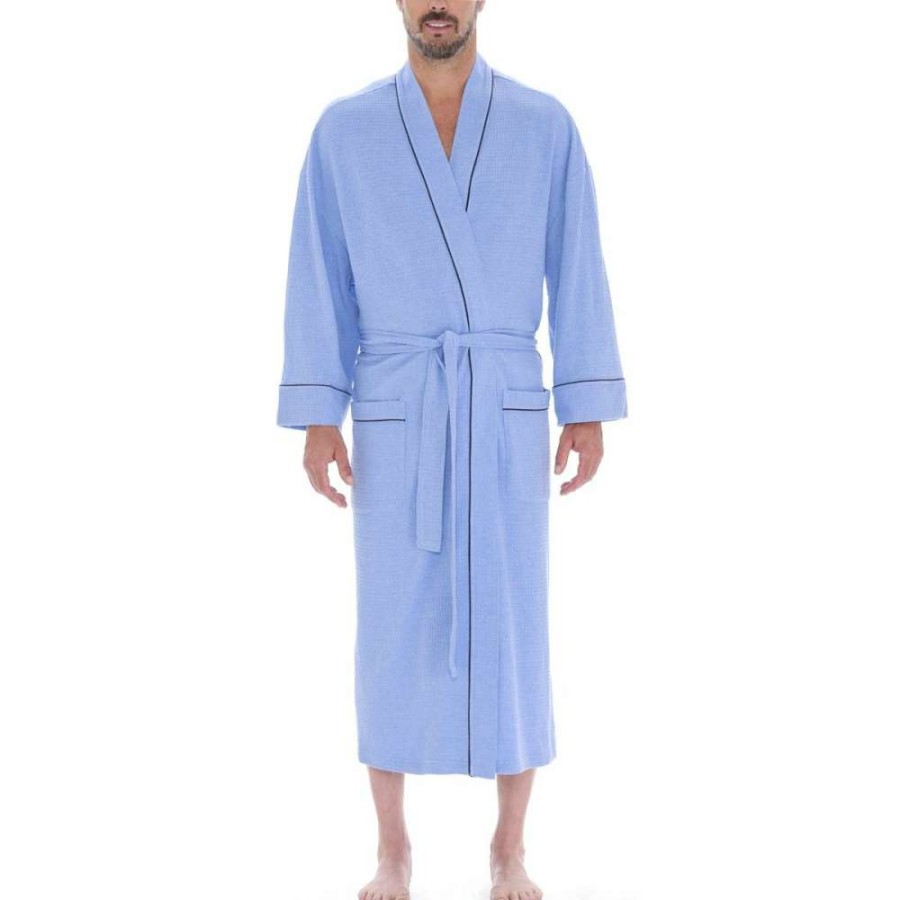 Men * | New Men'S Knit Waffle Kimono Robe By Majestic International