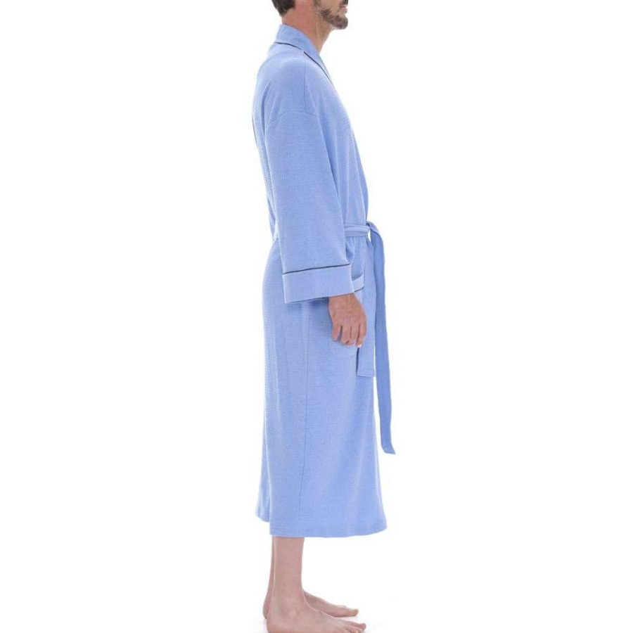 Men * | New Men'S Knit Waffle Kimono Robe By Majestic International