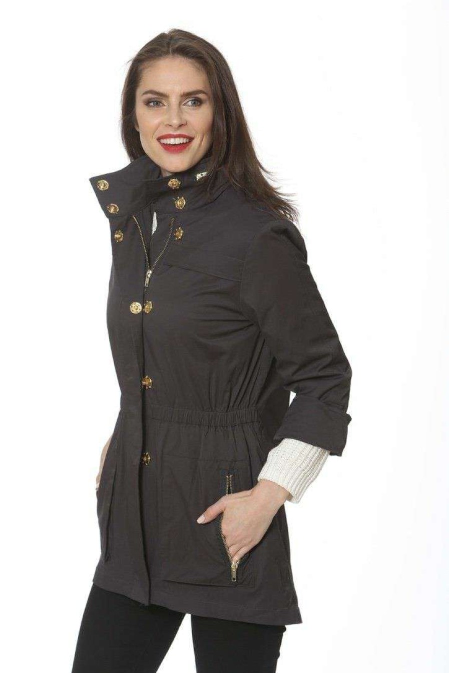 Women * | Best Price Ladies Anna 100% Waterproof Rain Jacket By Ciao Milano