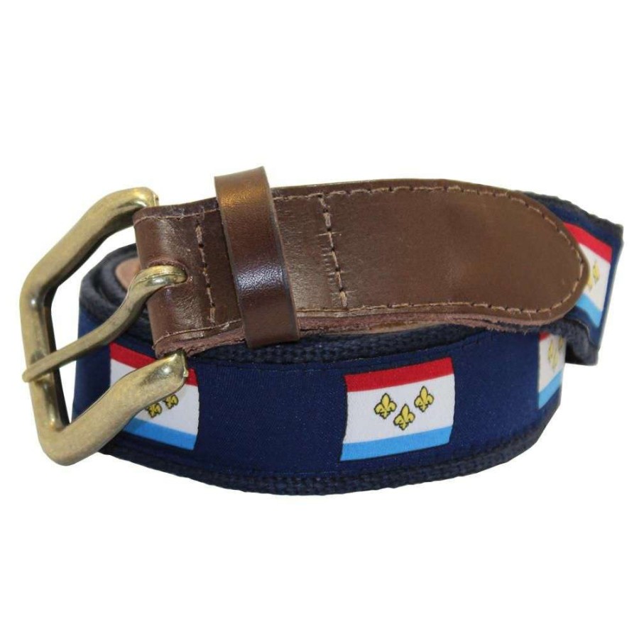 Kids * | Latest Nola Flag Youth Club Belt By Nola Couture Navy