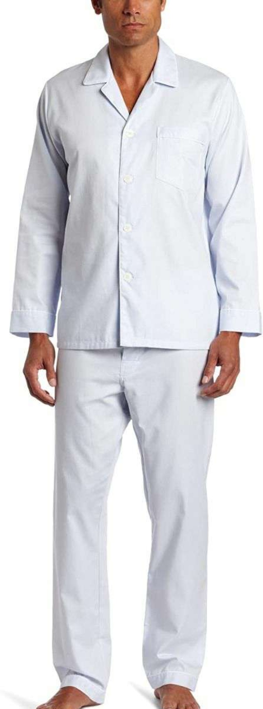 Men * | Discounts Birdseye Woven Pajama Set By Majestic International Blue