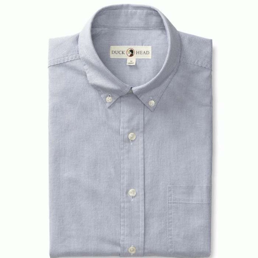 Men * | Discounts Bridgeton Stripe Sports Shirt By Duckhead Vintage Blue