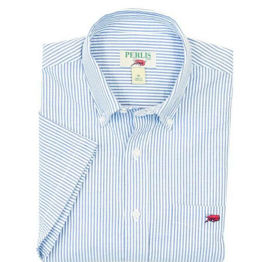 Crawfish * | Discounts Crawfish Seersucker Stripe Sport Shirt