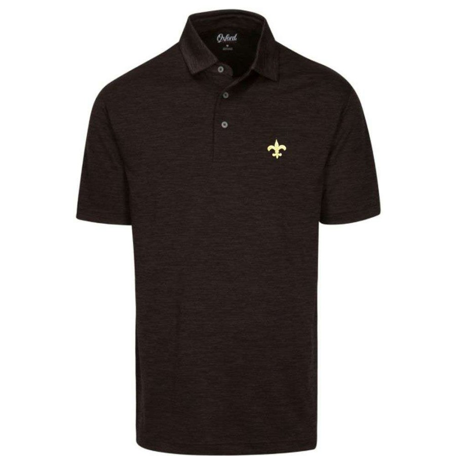 Men * | Latest Black & Gold Heather Jersey Performance Polo