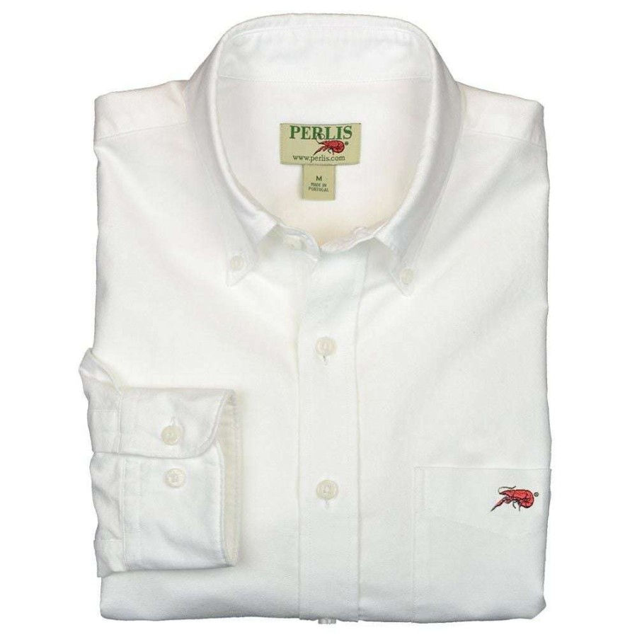 Crawfish * | 100% Guarantee Crawfish Washed Oxford Solid Standard Fit Sport Shirt