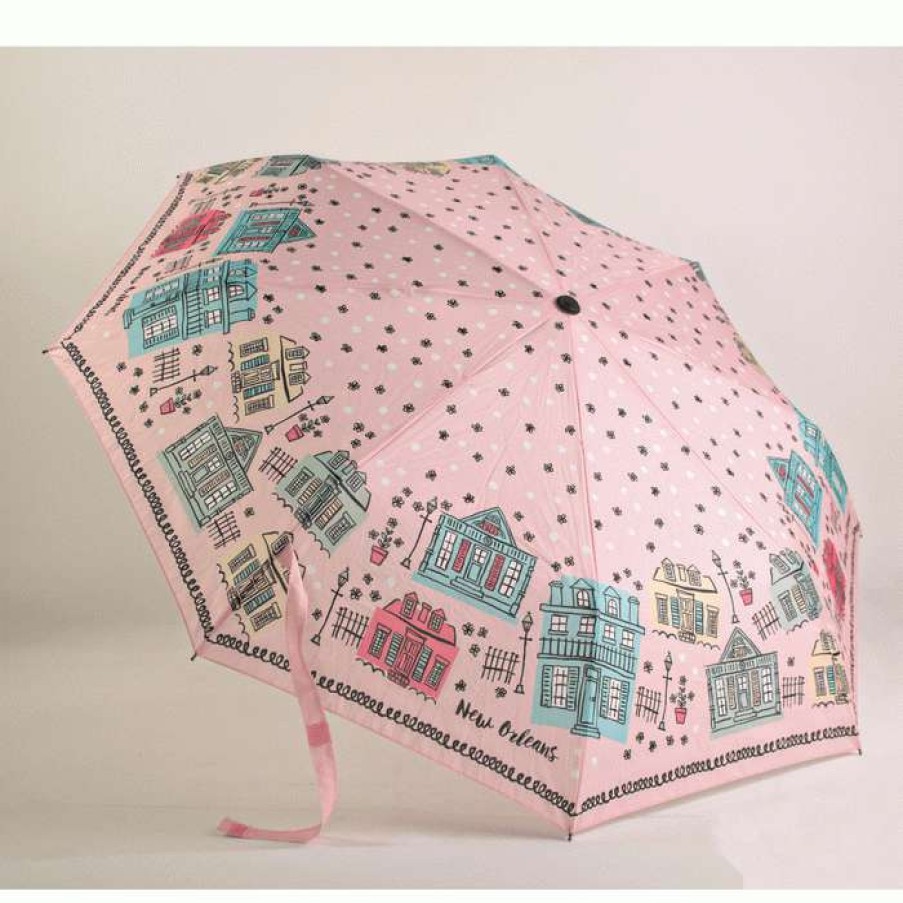 Gifts * | Sale Creole Cottages Umbrella By The Parish Line Pink