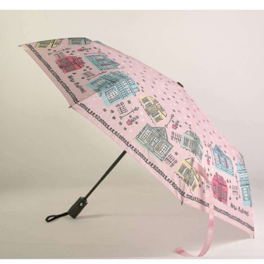 Gifts * | Sale Creole Cottages Umbrella By The Parish Line Pink