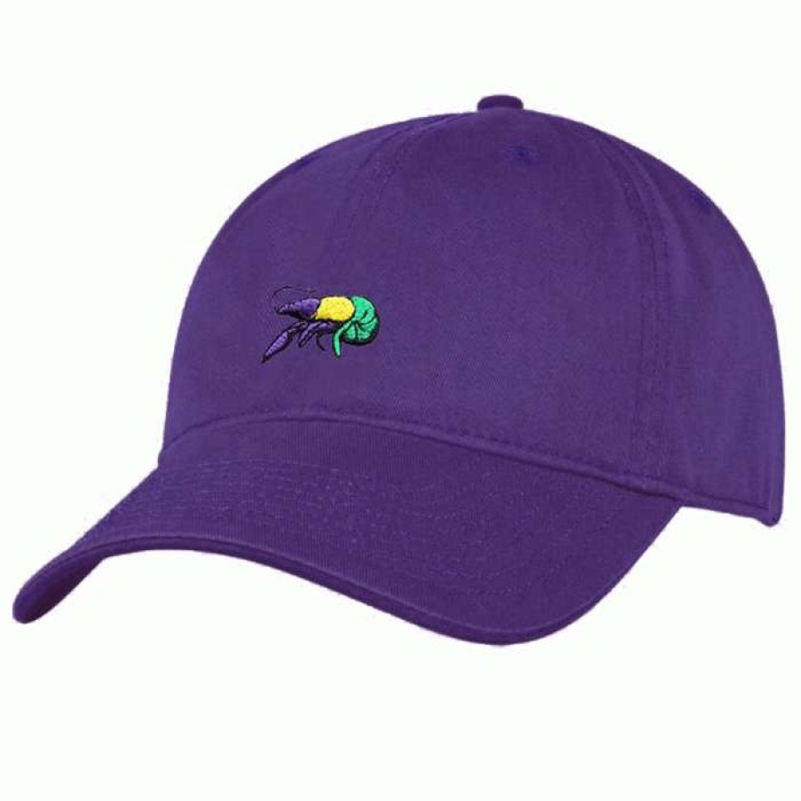 Crawfish * | Top Selling Crawfish Mardi Gras Washed Twill Cap Purple