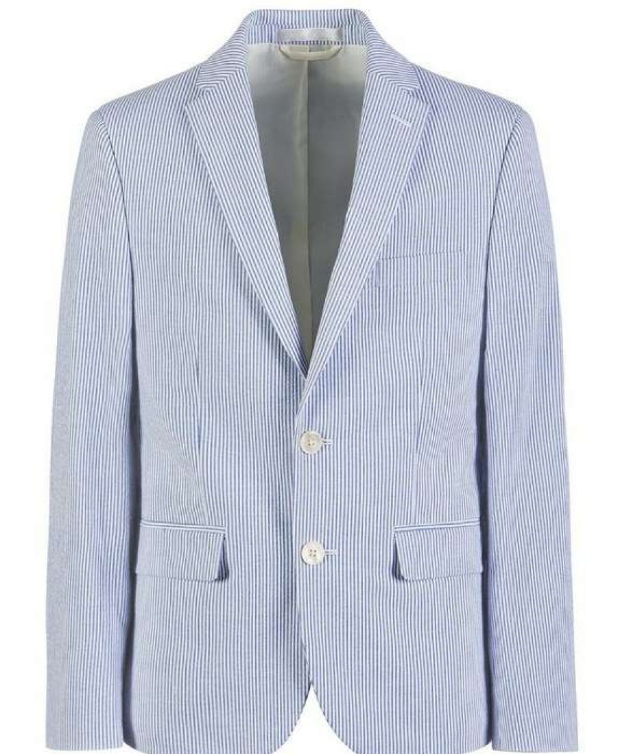 Kids * | Latest Boys Seersucker Suit By Ralph Lauren Blue