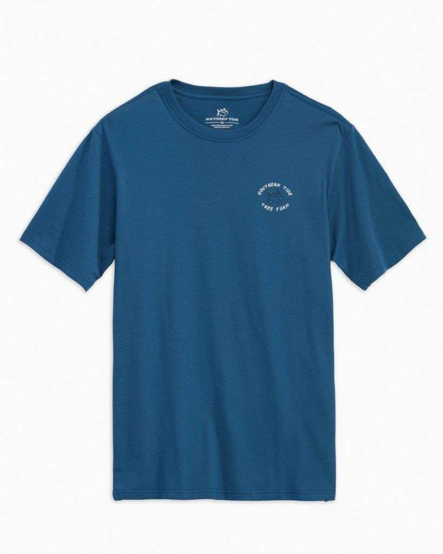 Men * | Clearance Christmas Tree Farm Tee By Southern Tide Dark Blue