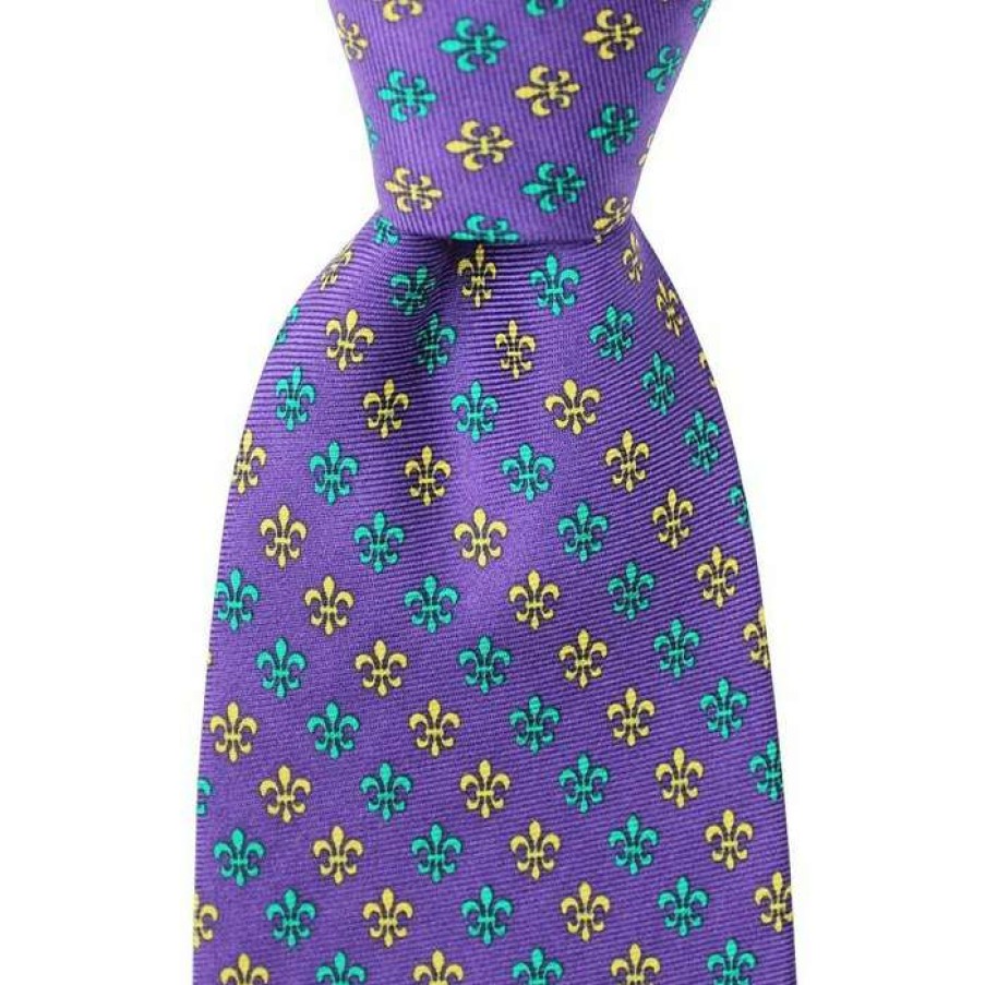 Men * | Classical Mardi Gras Fleur De Lis Tie By Nola Couture Mardigras