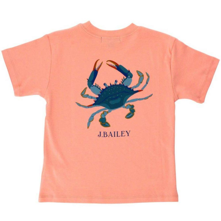 Kids * | Clearance Youth Blue Crab Tee By The Bailey Boys Blue Crab Cantaloupe