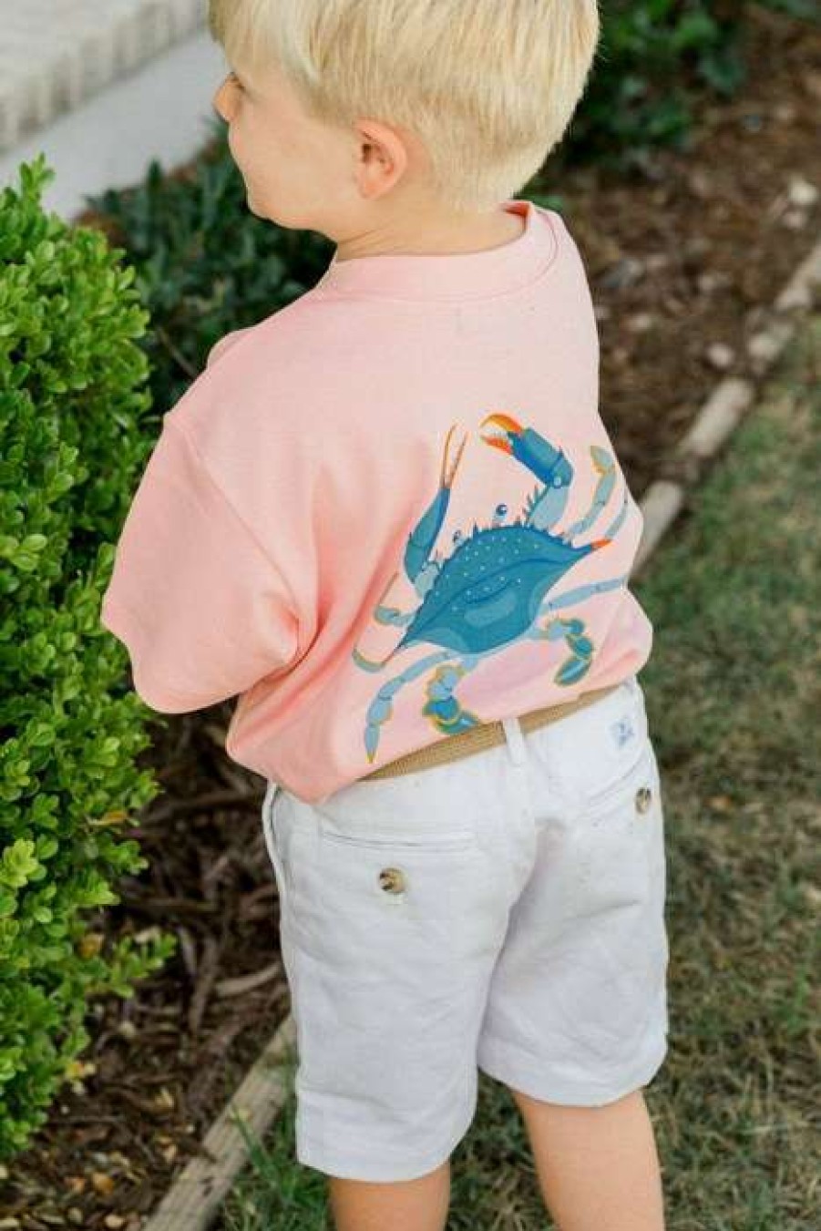 Kids * | Clearance Youth Blue Crab Tee By The Bailey Boys Blue Crab Cantaloupe