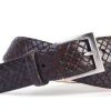 Men * | Sale Carlson Basket Weave Print Belt By Martin Dingman Walnut