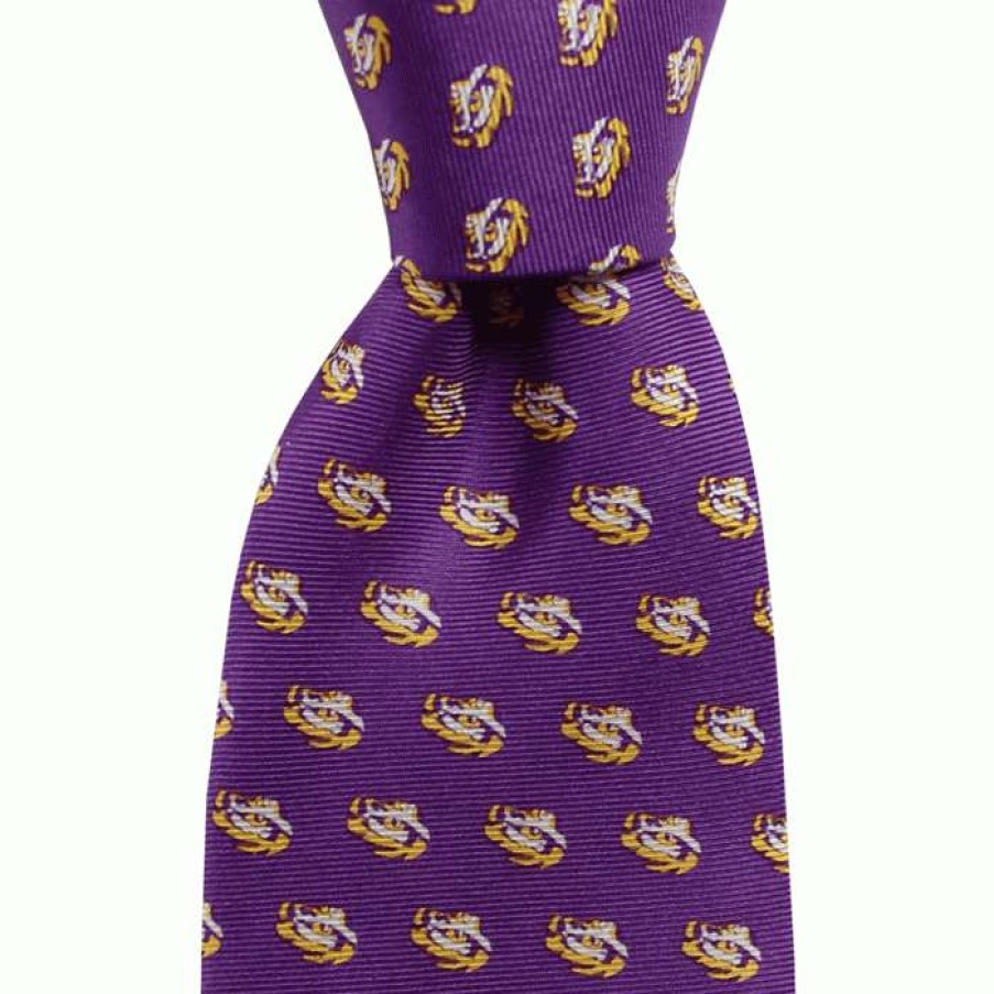 Men * | Lower Prices Lsu Eye Of The Tiger Tie By Nola Couture