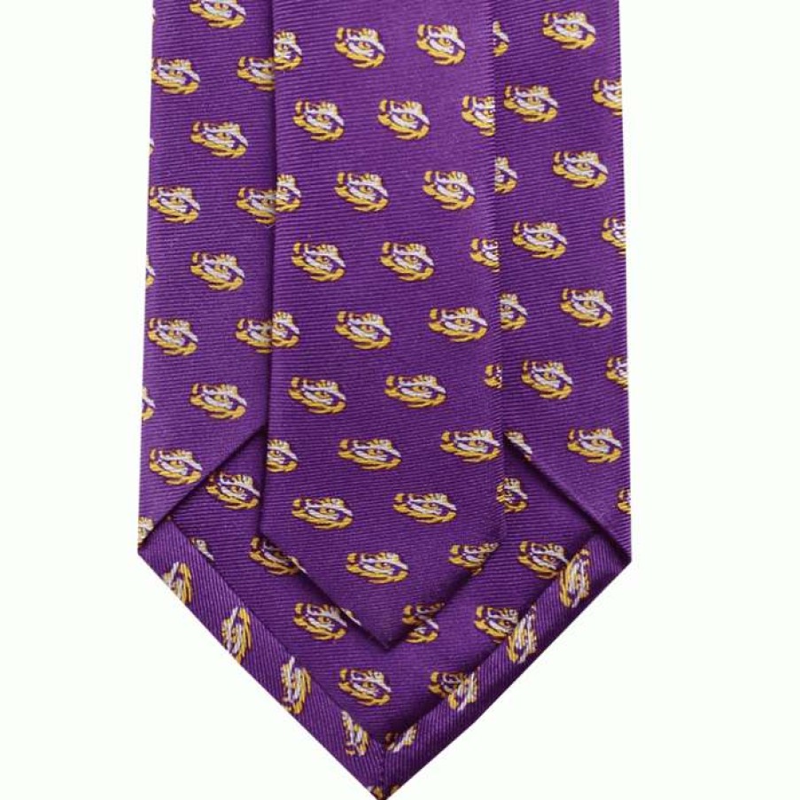 Men * | Lower Prices Lsu Eye Of The Tiger Tie By Nola Couture