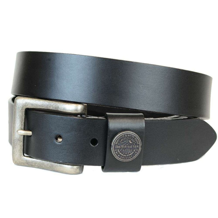 Crawfish * | Discounts Water Meter Leather Belt By Torino Black