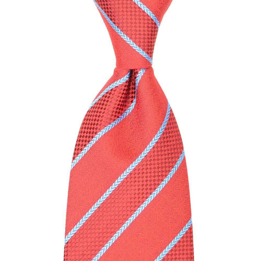 Men * | Lower Prices Stripe Silk Necktie By David Donahue