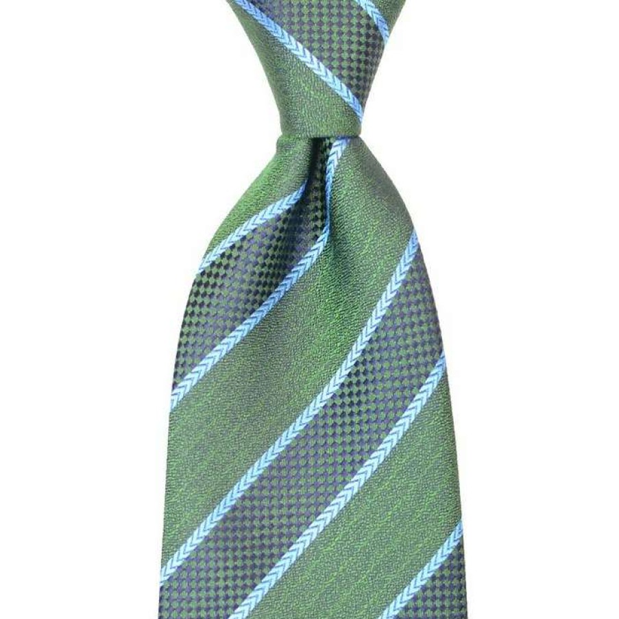 Men * | Lower Prices Stripe Silk Necktie By David Donahue