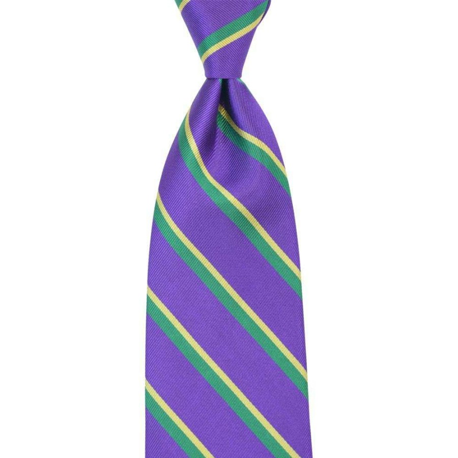 Men * | Sale Purple Mardi Gras Tie By Hanauer