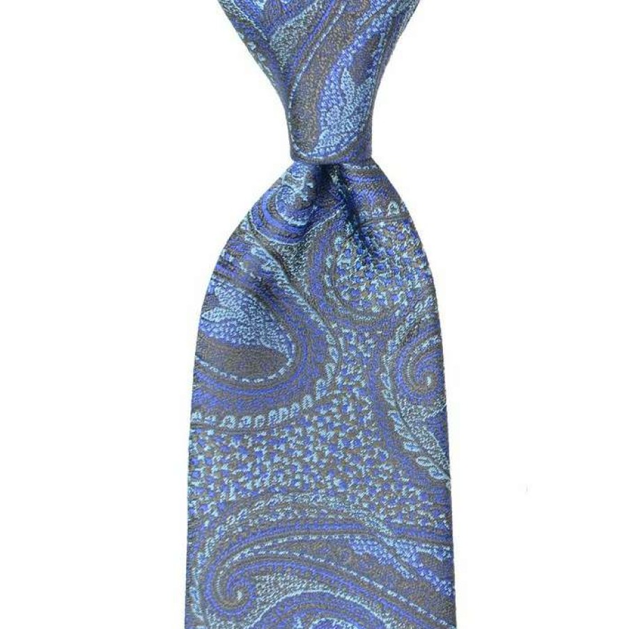 Men * | Good Quality Paisley Print Silk Necktie By David Donahue