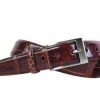 Men * | Official Glazed Wild American Alligator Belt By Martin Dingman Chestnut