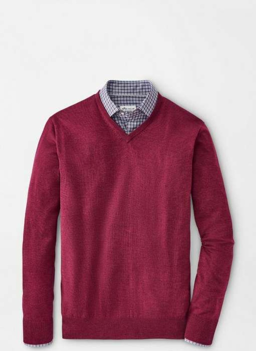 Men * | Classical Crown Soft Merino V-Neck Sweater By Peter Millar