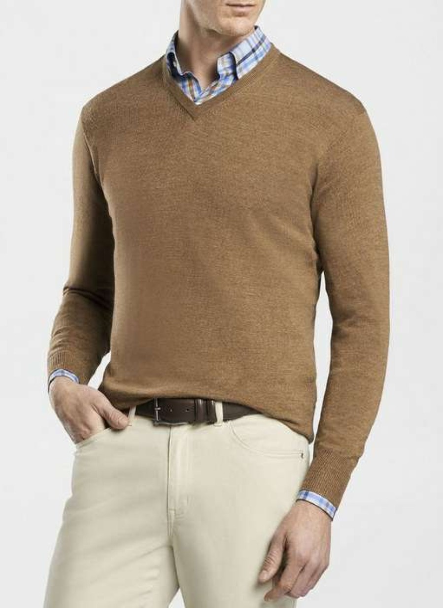 Men * | Classical Crown Soft Merino V-Neck Sweater By Peter Millar