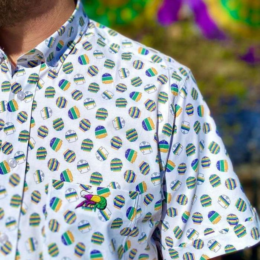 Crawfish * | 100% Guarantee Crawfish Rugby Print Performance Sport Shirt Mardi Gras