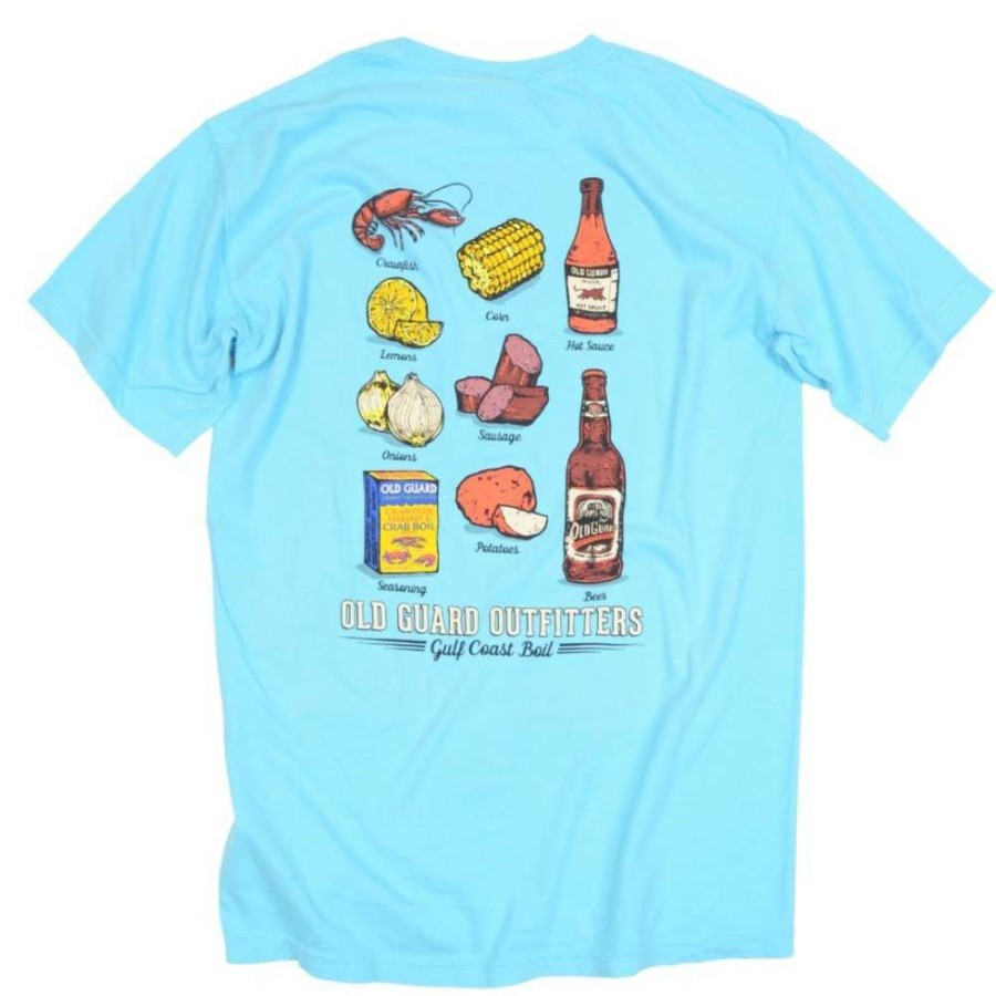 Men * | Best Price Gulf Coast Crawfish Boil Pocket Tee By Old Guard Outfitters