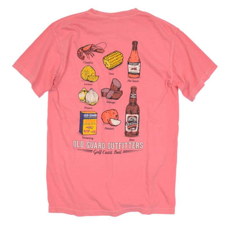 Men * | Best Price Gulf Coast Crawfish Boil Pocket Tee By Old Guard Outfitters