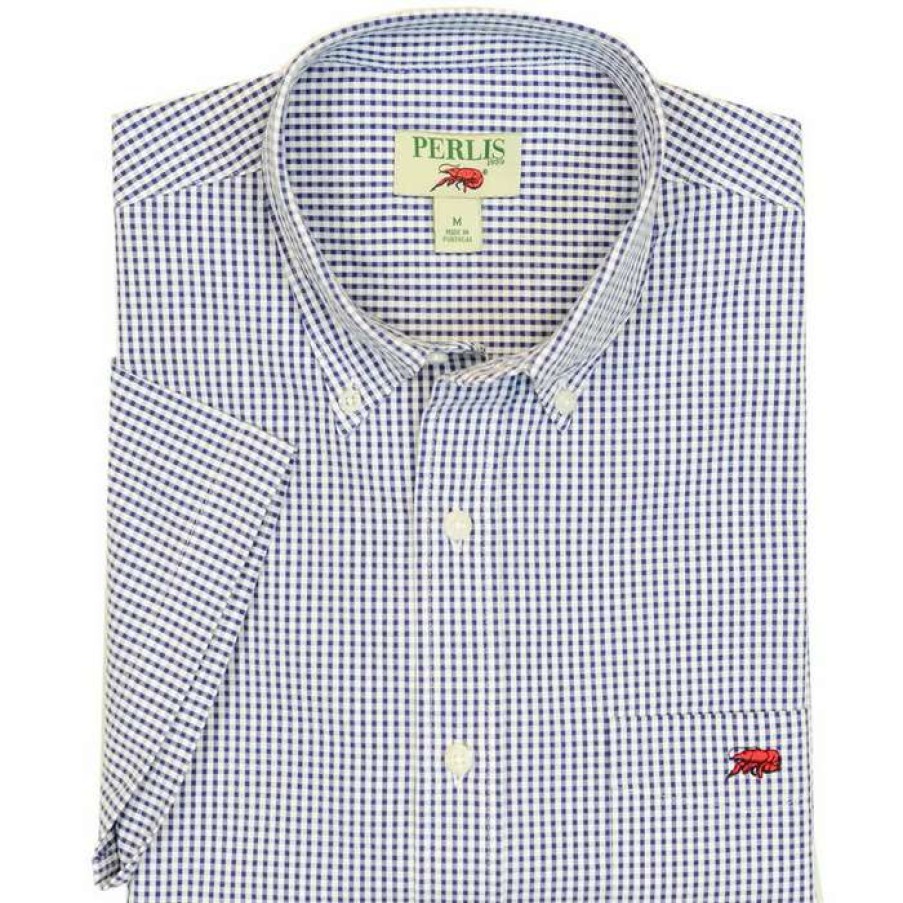 Crawfish * | Clearance Crawfish Mini Gingham Seersucker Sport Shirt