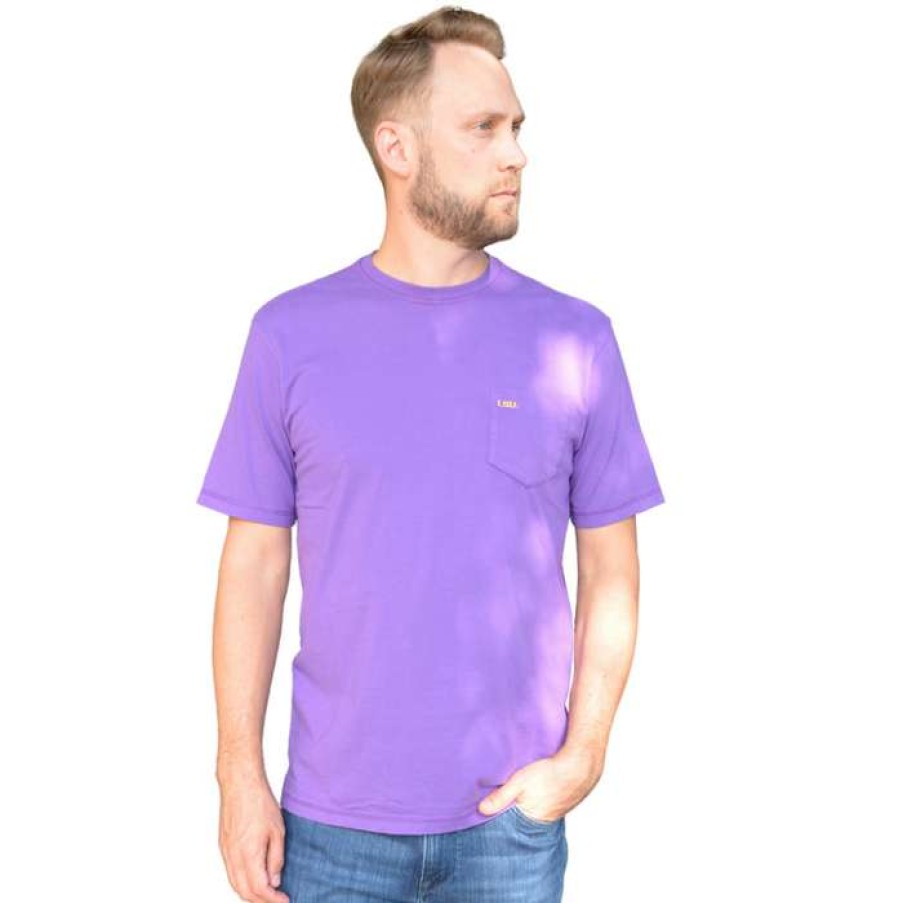 Men * | Discounts Lsu Logo Tee By Johnnie-O Purple