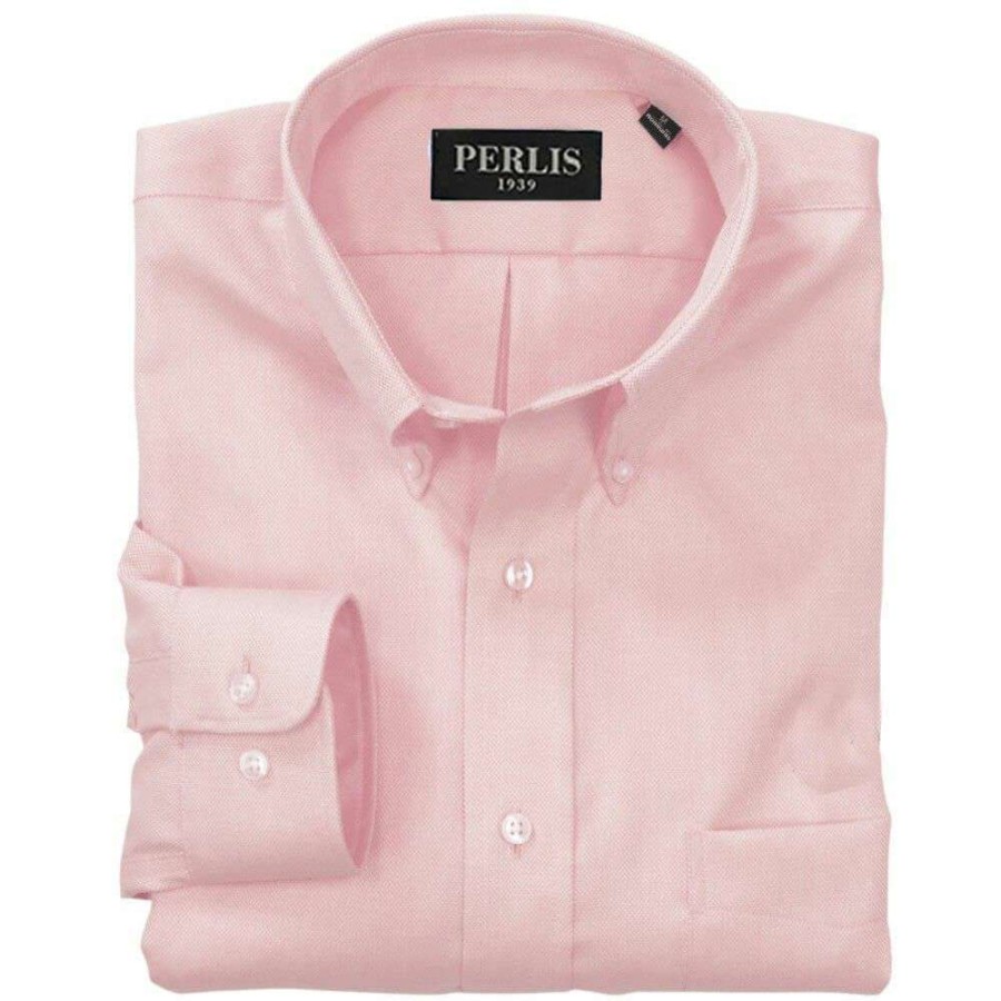 Men * | 100% Guarantee Perlis 1939 Oxford Wrinkle Free Classic Fit Sport Shirt