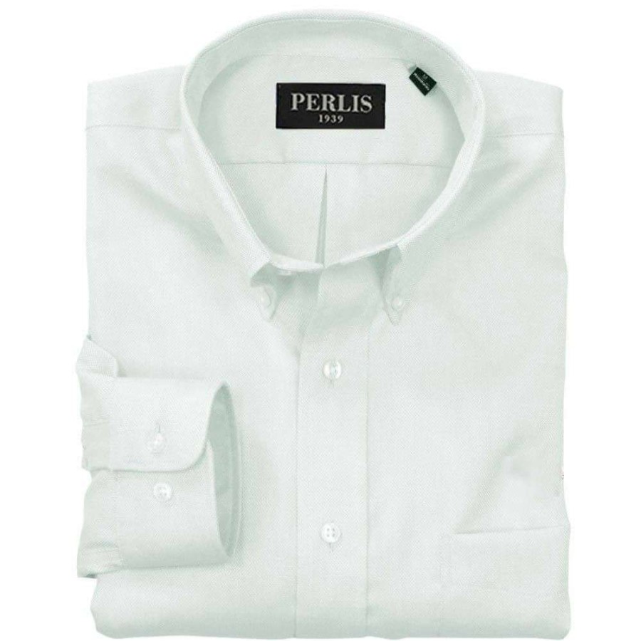 Men * | 100% Guarantee Perlis 1939 Oxford Wrinkle Free Classic Fit Sport Shirt