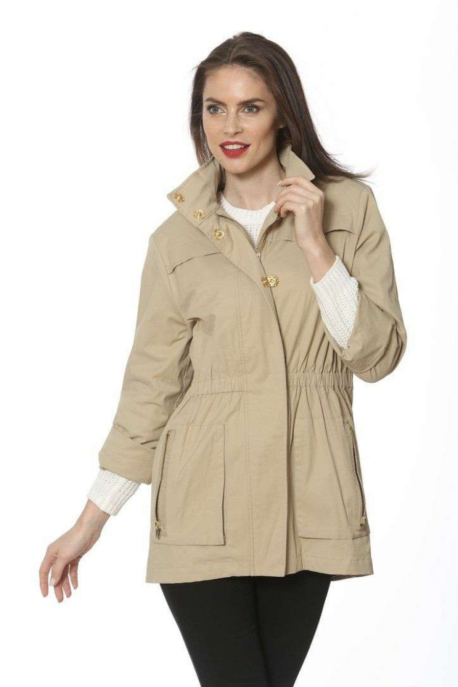 Women * | Best Price Tess Lined Rainjacket By Ciao Milano